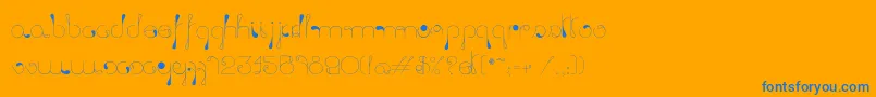 LickingDrops-Schriftart – Blaue Schriften auf orangefarbenem Hintergrund