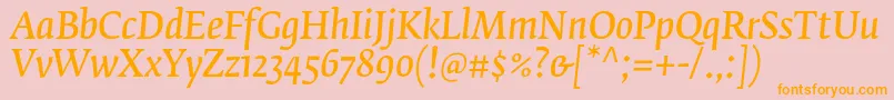 FedraserifbproNormalitalic Font – Orange Fonts on Pink Background