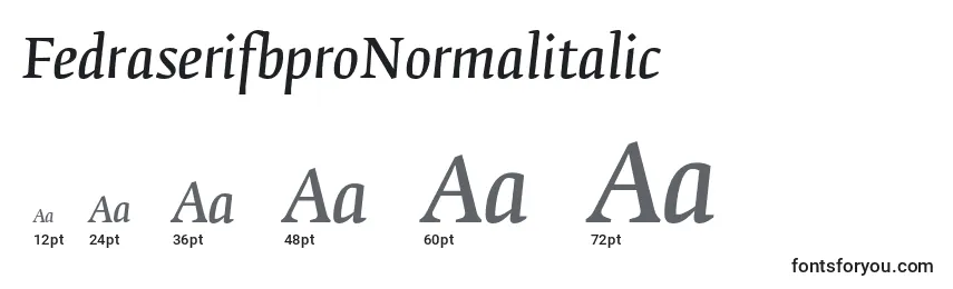 Größen der Schriftart FedraserifbproNormalitalic