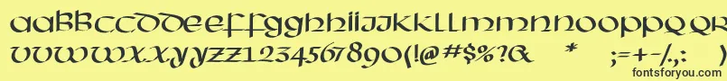 Hassianuncial Font – Black Fonts on Yellow Background