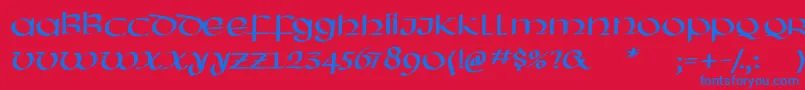 Hassianuncial Font – Blue Fonts on Red Background