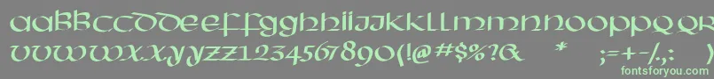 フォントHassianuncial – 灰色の背景に緑のフォント