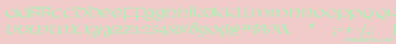 Hassianuncial Font – Green Fonts on Pink Background