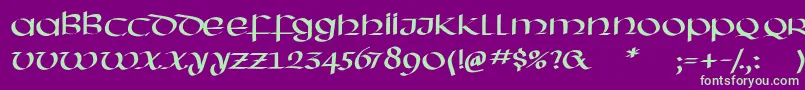 Hassianuncial Font – Green Fonts on Purple Background