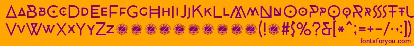 CocobikerRegularTrial Font – Purple Fonts on Orange Background