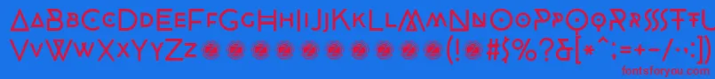 CocobikerRegularTrial Font – Red Fonts on Blue Background