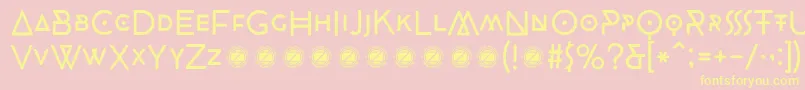 CocobikerRegularTrial Font – Yellow Fonts on Pink Background