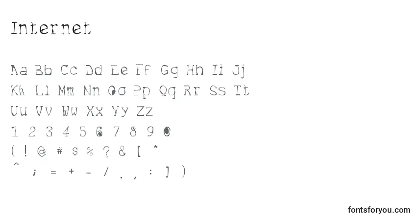 Шрифт Internet – алфавит, цифры, специальные символы