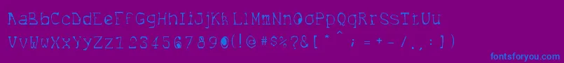 フォントInternet – 紫色の背景に青い文字