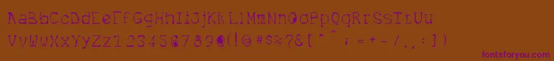 Czcionka Internet – fioletowe czcionki na brązowym tle