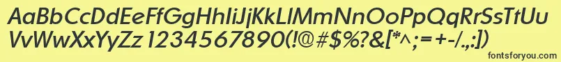 OrnitonsItalic Font – Black Fonts on Yellow Background