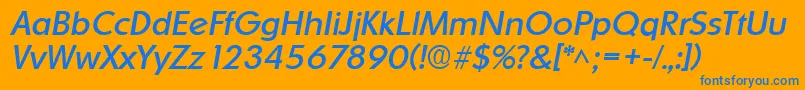 OrnitonsItalic Font – Blue Fonts on Orange Background