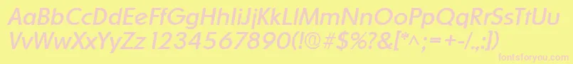 OrnitonsItalic Font – Pink Fonts on Yellow Background