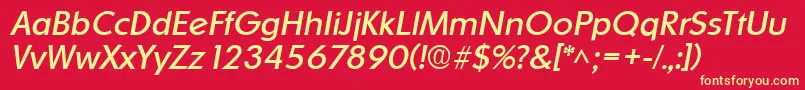 OrnitonsItalic Font – Yellow Fonts on Red Background