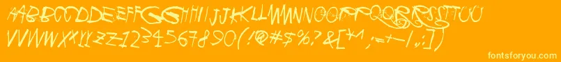 Libertango Font – Yellow Fonts on Orange Background