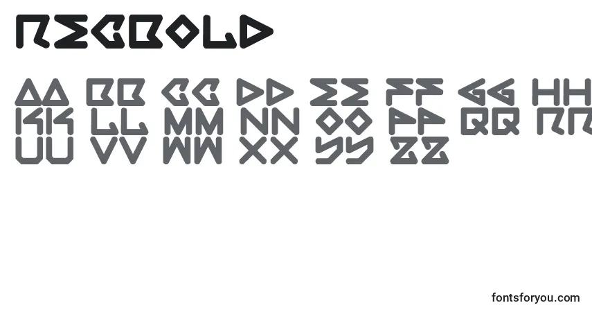 Czcionka RecBold – alfabet, cyfry, specjalne znaki