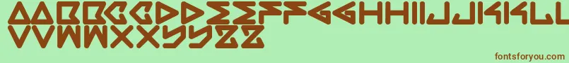 フォントRecBold – 緑の背景に茶色のフォント