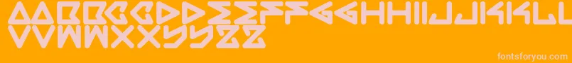 RecBold-fontti – vaaleanpunaiset fontit oranssilla taustalla