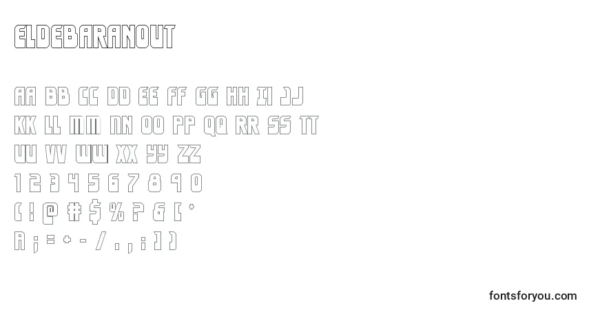 Schriftart Eldebaranout – Alphabet, Zahlen, spezielle Symbole