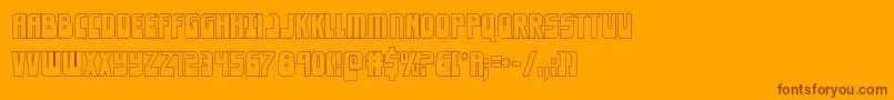 Eldebaranout-Schriftart – Braune Schriften auf orangefarbenem Hintergrund