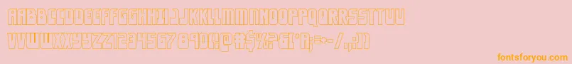 Eldebaranout-Schriftart – Orangefarbene Schriften auf rosa Hintergrund