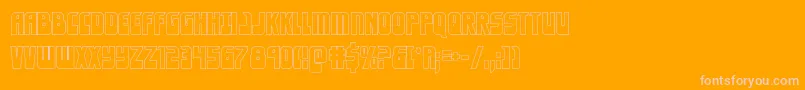 Eldebaranout-Schriftart – Rosa Schriften auf orangefarbenem Hintergrund