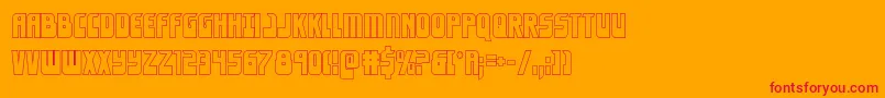 Eldebaranout-Schriftart – Rote Schriften auf orangefarbenem Hintergrund