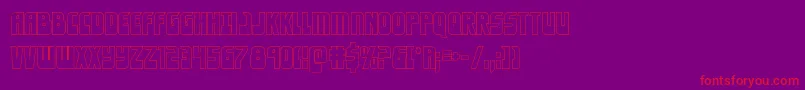 Eldebaranout Font – Red Fonts on Purple Background