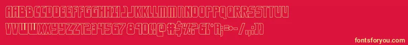 Eldebaranout Font – Yellow Fonts on Red Background