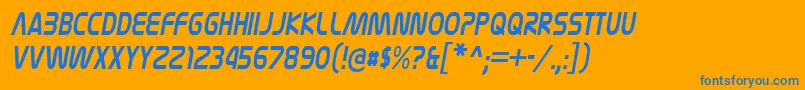 NasalizationcdItalic Font – Blue Fonts on Orange Background