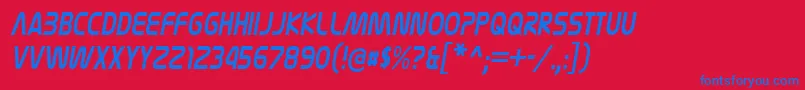 NasalizationcdItalic Font – Blue Fonts on Red Background