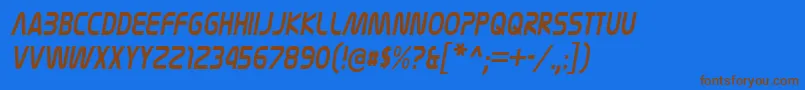 NasalizationcdItalic Font – Brown Fonts on Blue Background