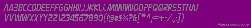 フォントNasalizationcdItalic – 紫の背景に灰色の文字
