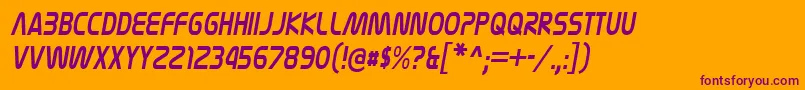 Шрифт NasalizationcdItalic – фиолетовые шрифты на оранжевом фоне