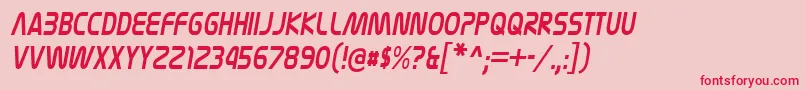 NasalizationcdItalic-Schriftart – Rote Schriften auf rosa Hintergrund
