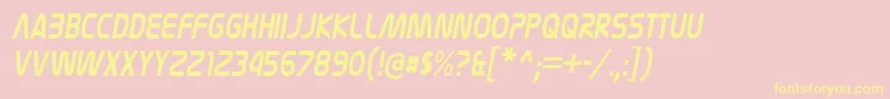 NasalizationcdItalic Font – Yellow Fonts on Pink Background