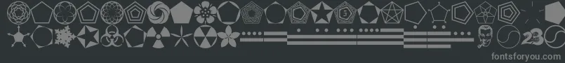 FnordPodge-Schriftart – Graue Schriften auf schwarzem Hintergrund