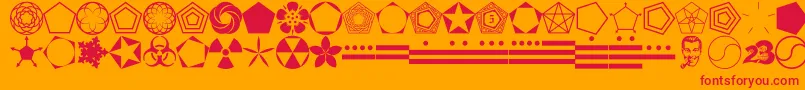 FnordPodge Font – Red Fonts on Orange Background