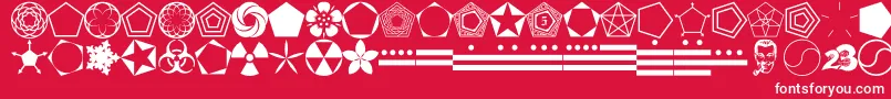 Fonte FnordPodge – fontes brancas em um fundo vermelho