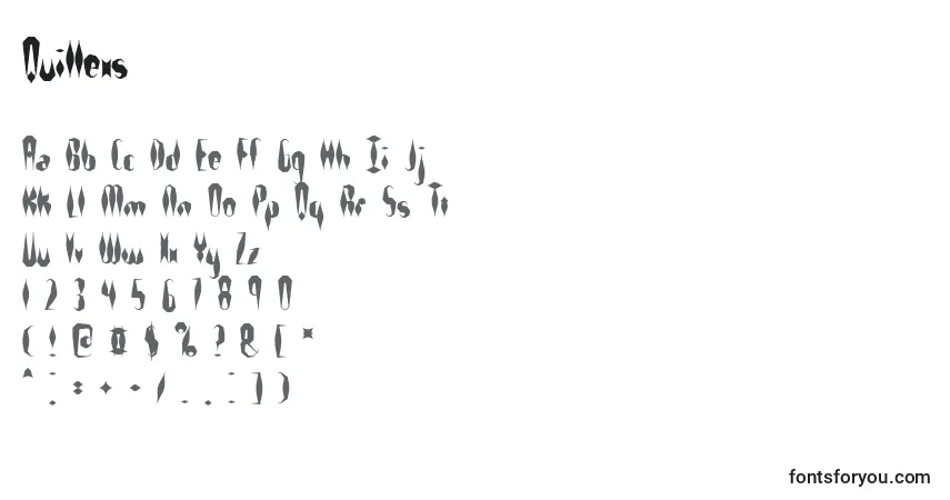 Шрифт Quillexs – алфавит, цифры, специальные символы