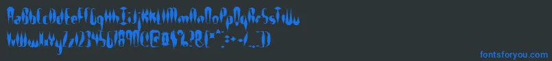 Quillexs-Schriftart – Blaue Schriften auf schwarzem Hintergrund
