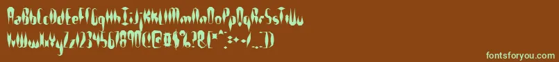 Quillexs-fontti – vihreät fontit ruskealla taustalla