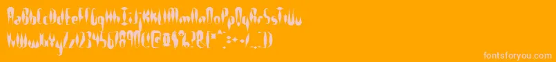 Quillexs-Schriftart – Rosa Schriften auf orangefarbenem Hintergrund