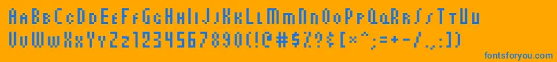 AuxDotbitcCondSmallcaps Font – Blue Fonts on Orange Background