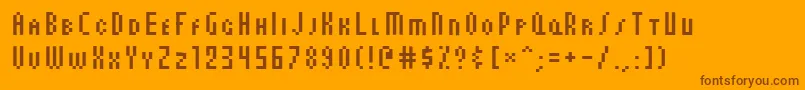 AuxDotbitcCondSmallcaps Font – Brown Fonts on Orange Background