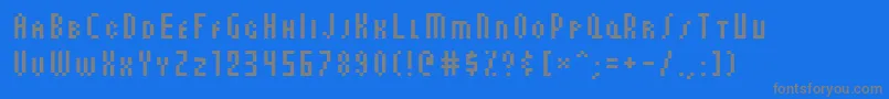 フォントAuxDotbitcCondSmallcaps – 青い背景に灰色の文字