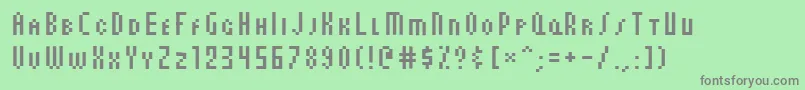 フォントAuxDotbitcCondSmallcaps – 緑の背景に灰色の文字