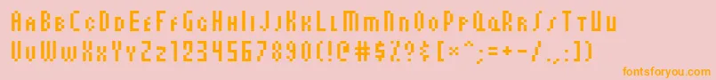 AuxDotbitcCondSmallcaps Font – Orange Fonts on Pink Background