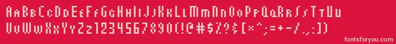 AuxDotbitcCondSmallcaps Font – Pink Fonts on Red Background