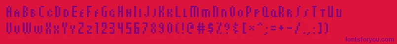 AuxDotbitcCondSmallcaps Font – Purple Fonts on Red Background